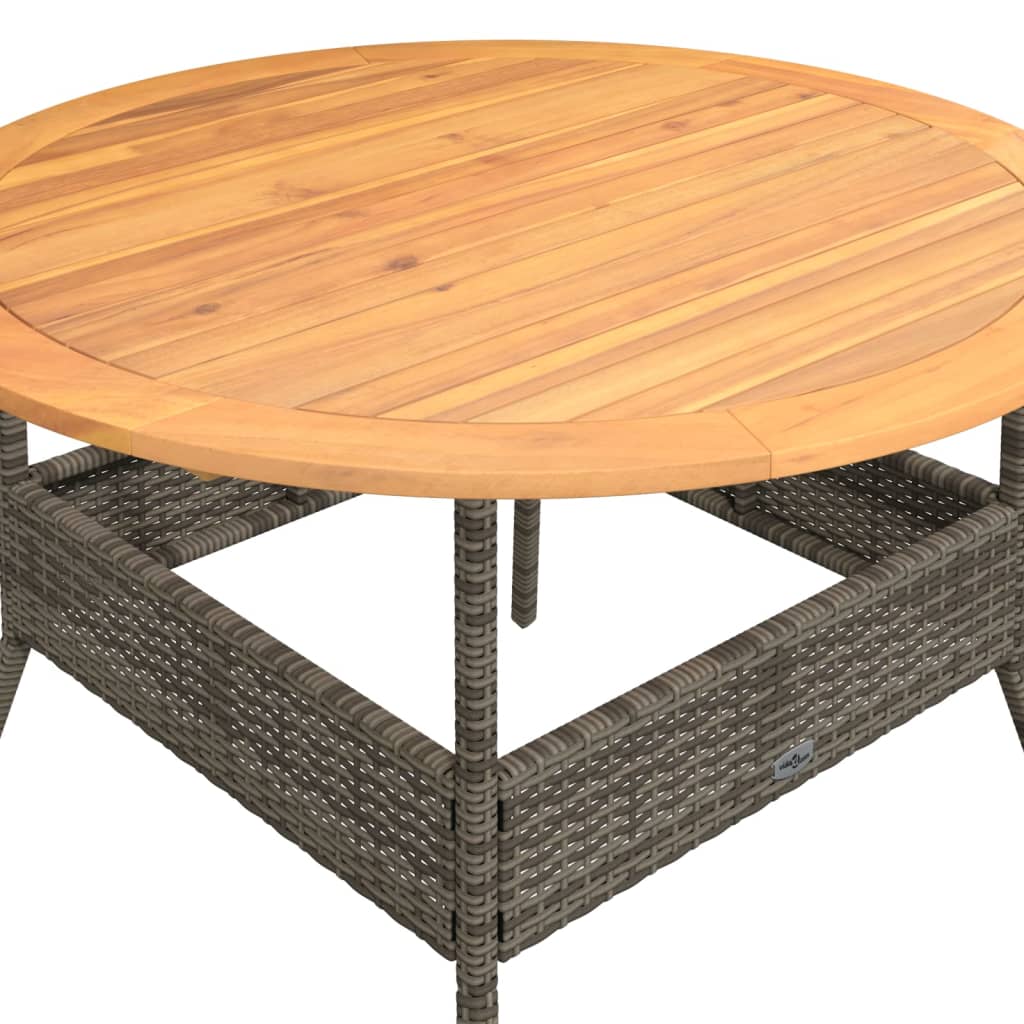 Salon de jardin 2 pcs avec coussins Gris Résine tressée