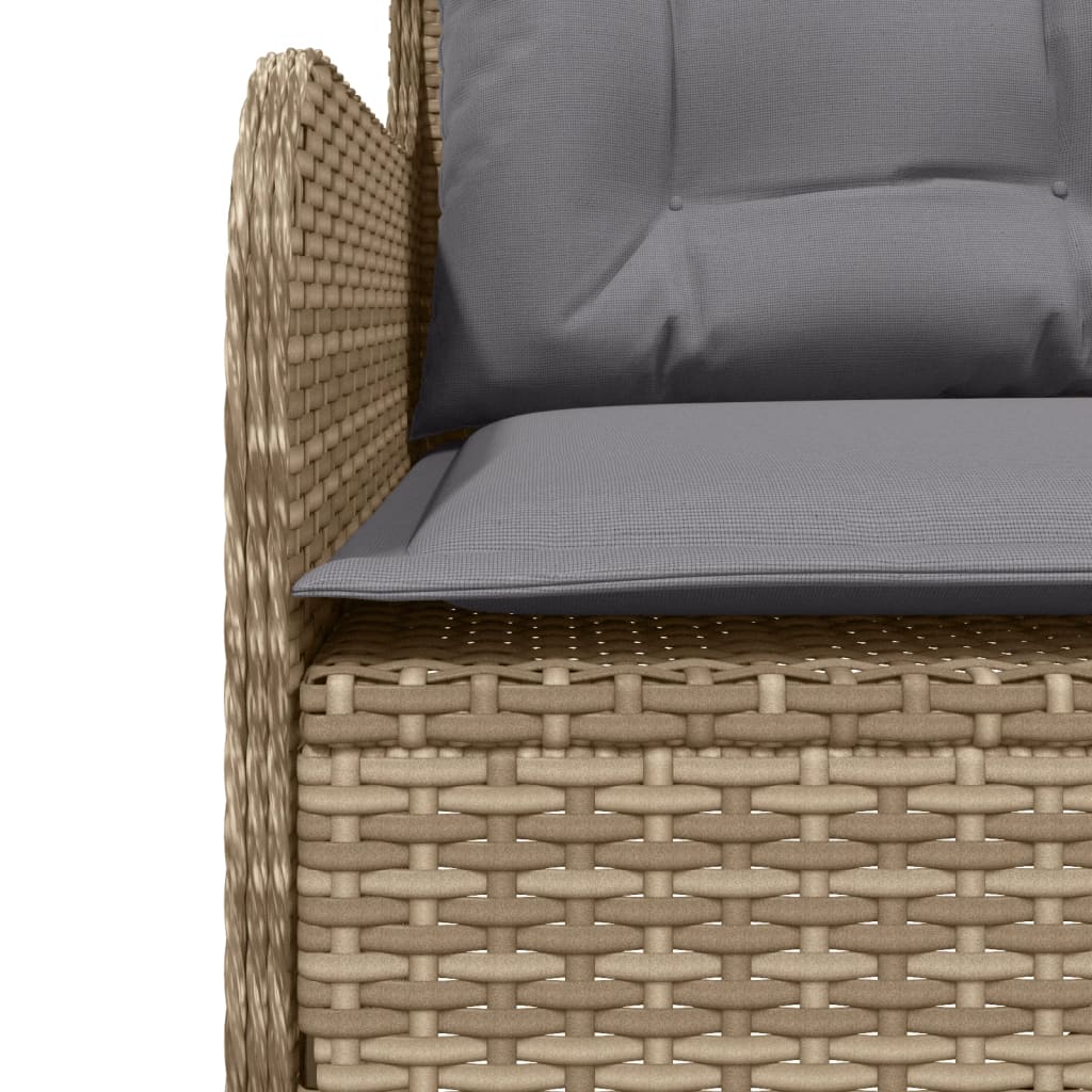 Salon de jardin avec coussins 2 pcs beige résine tressée