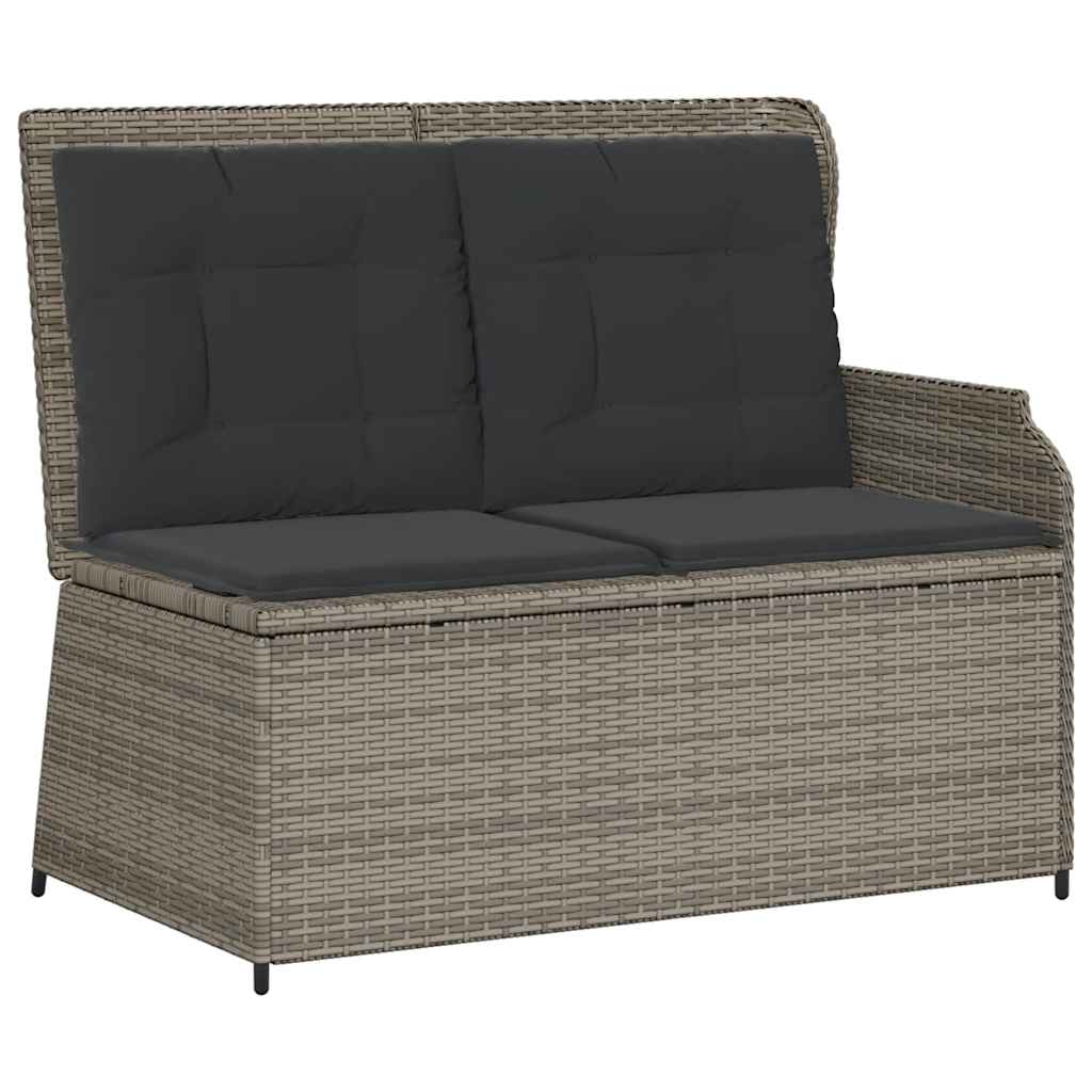 Salon de jardin 3 pcs avec coussins Gris Résine tressée