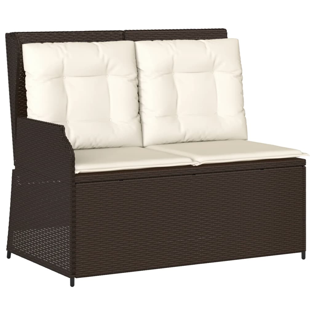 Salon de jardin 5 pcs avec coussins Marron Résine tressée