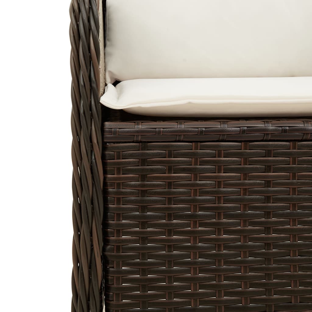 Salon de jardin 5 pcs avec coussins Marron Résine tressée