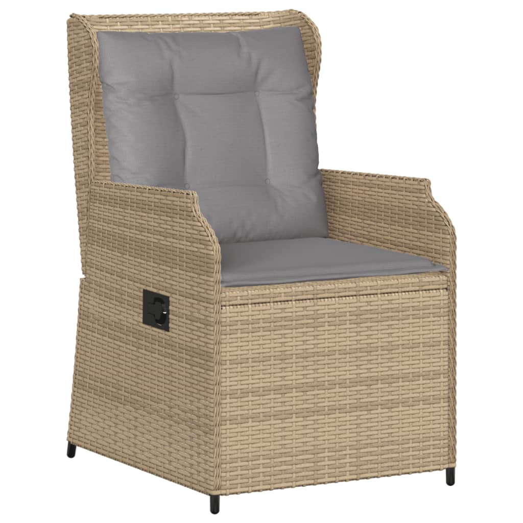 Salon de jardin avec coussins 5 pcs beige résine tressée