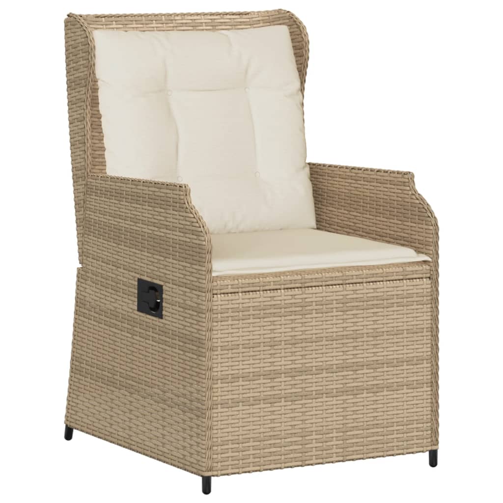 Salon de jardin avec coussins 5 pcs beige résine tressée