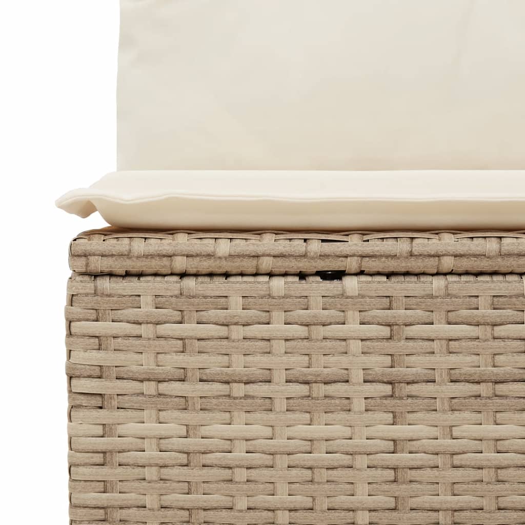 Salon de jardin avec coussins 5 pcs beige résine tressée