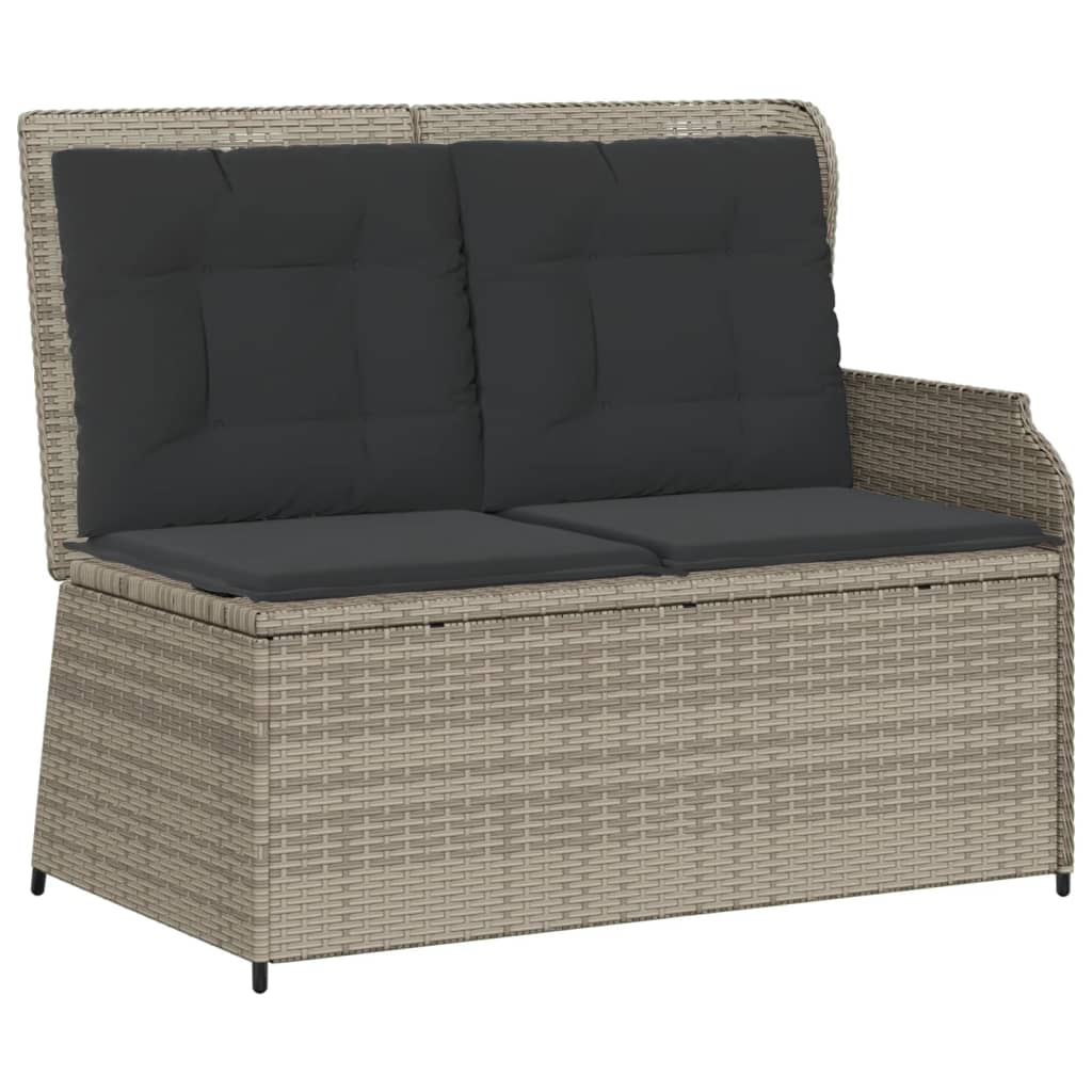 Salon de jardin 5 pcs avec coussins gris clair résine tressée