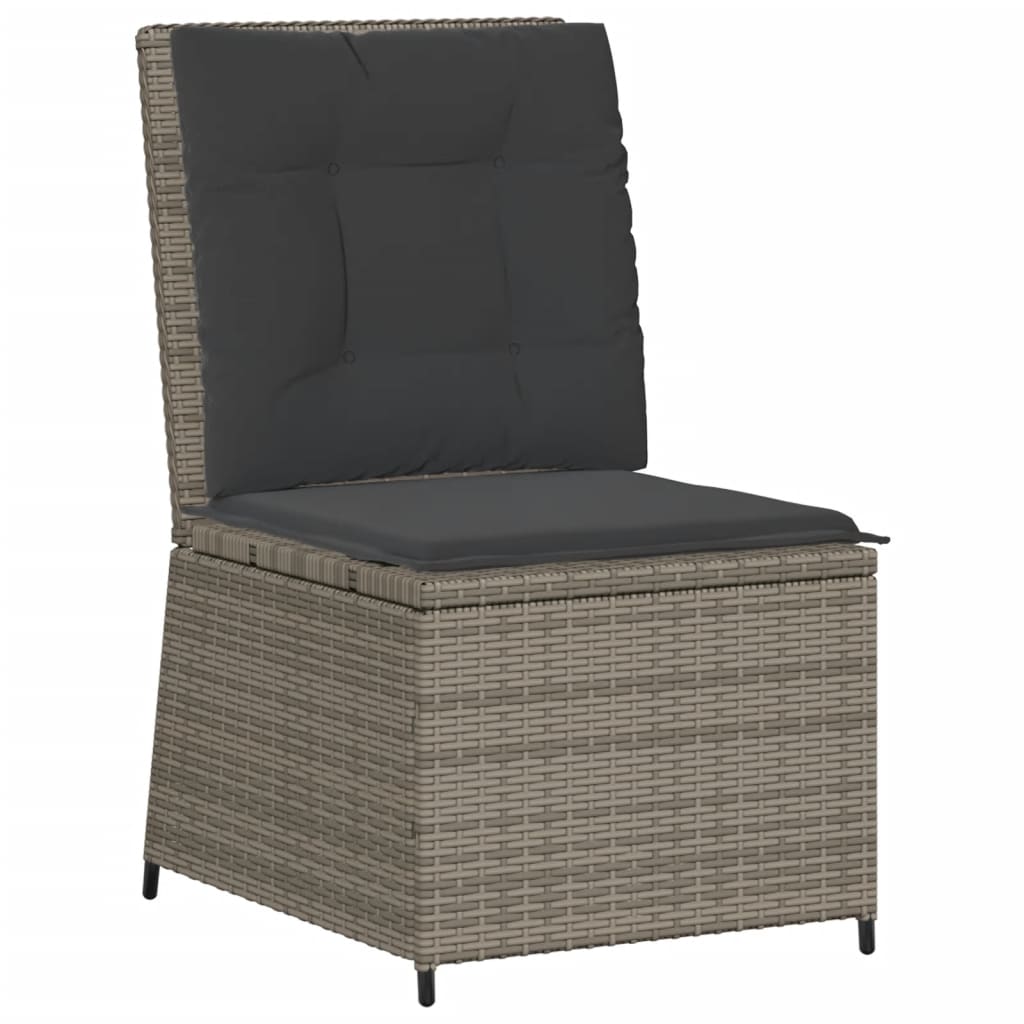 Salon de jardin 7 pcs avec coussins Gris Résine tressée