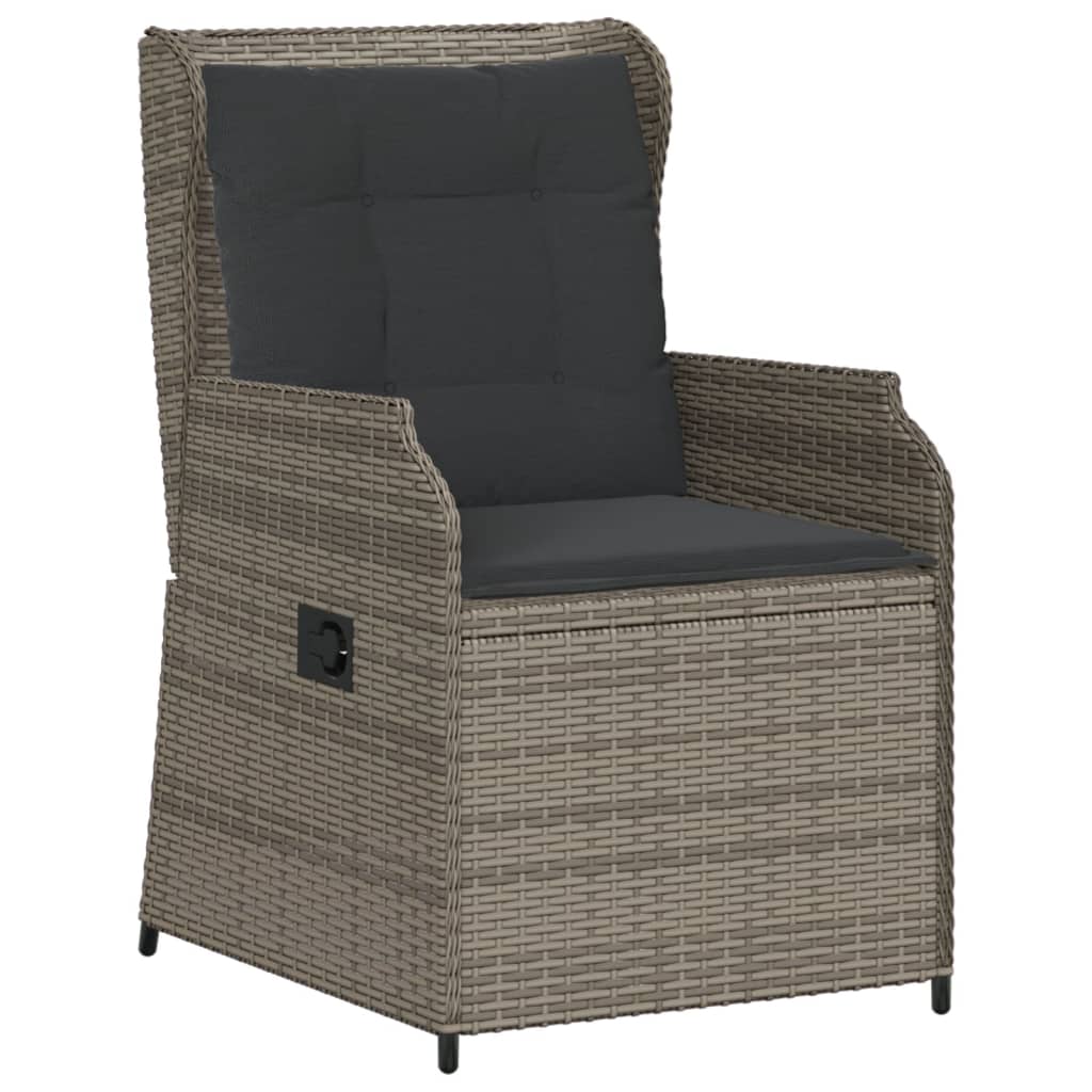 Salon de jardin 6 pcs avec coussins Gris Résine tressée