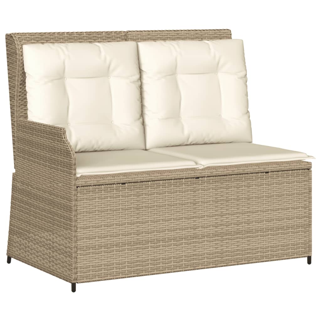 Salon de jardin avec coussins 5 pcs beige résine tressée