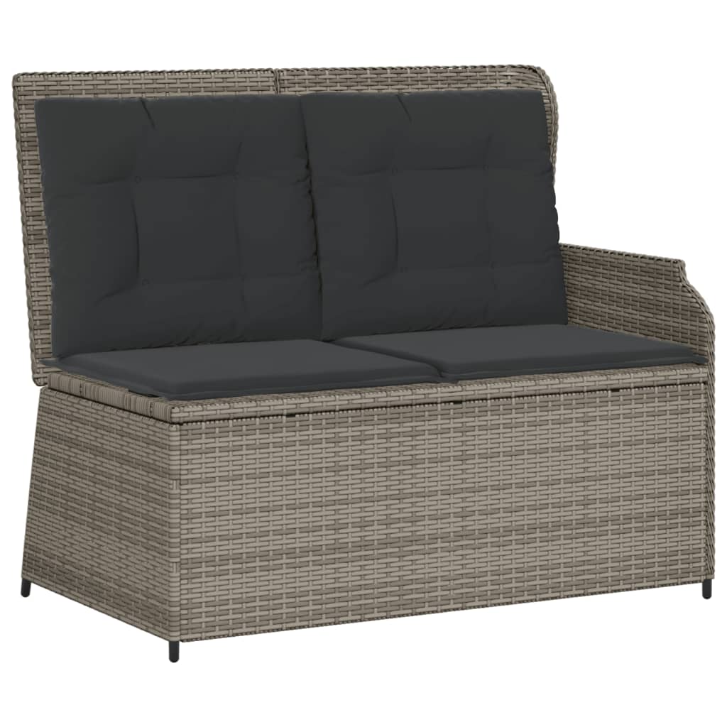 Salon de jardin 5 pcs avec coussins Gris Résine tressée