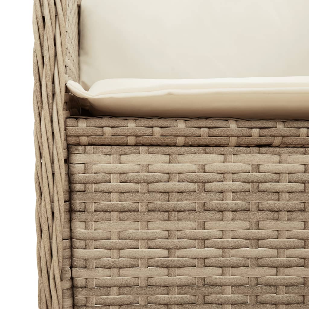Salon de jardin avec coussins 3 pcs beige résine tressée