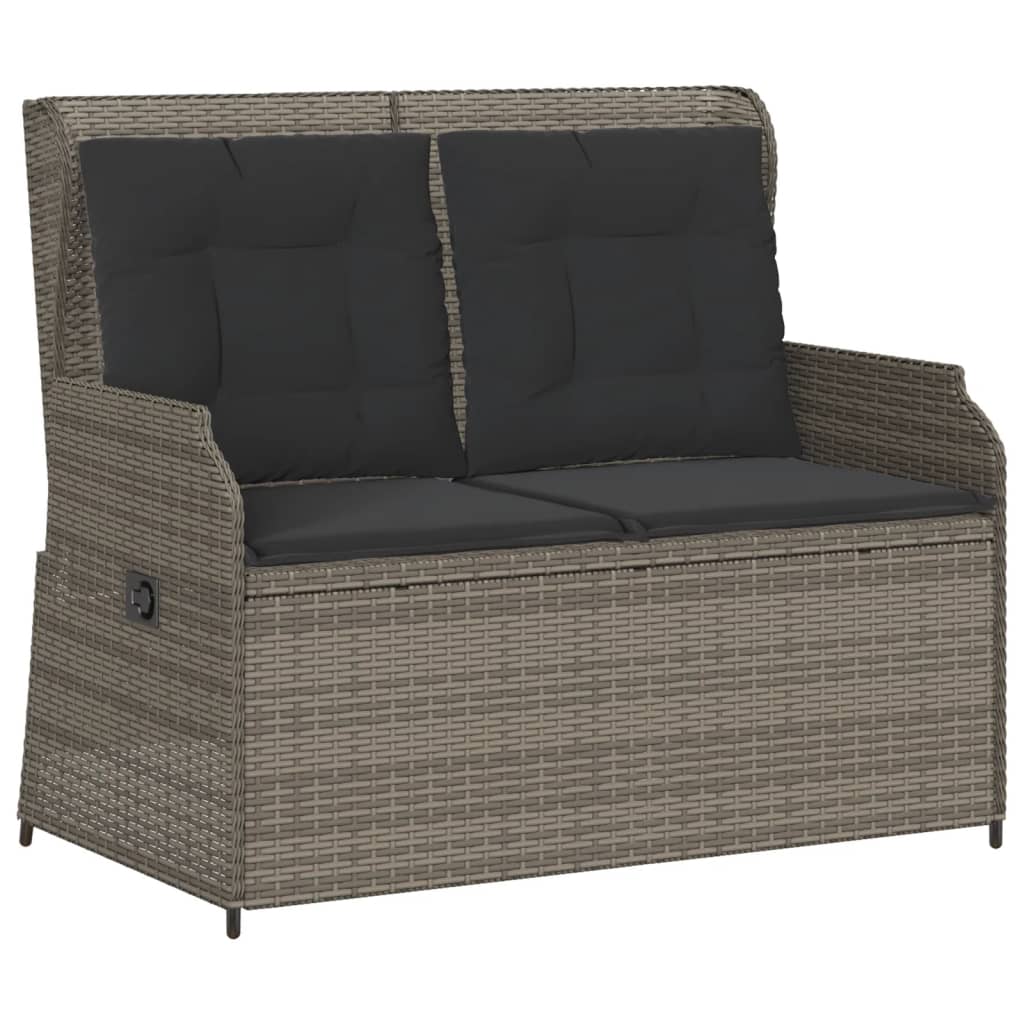 Salon de jardin 3 pcs avec coussins Gris Résine tressée