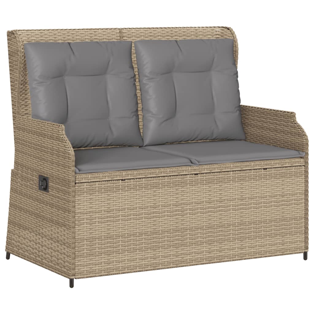 Salon de jardin avec coussins 3 pcs beige résine tressée