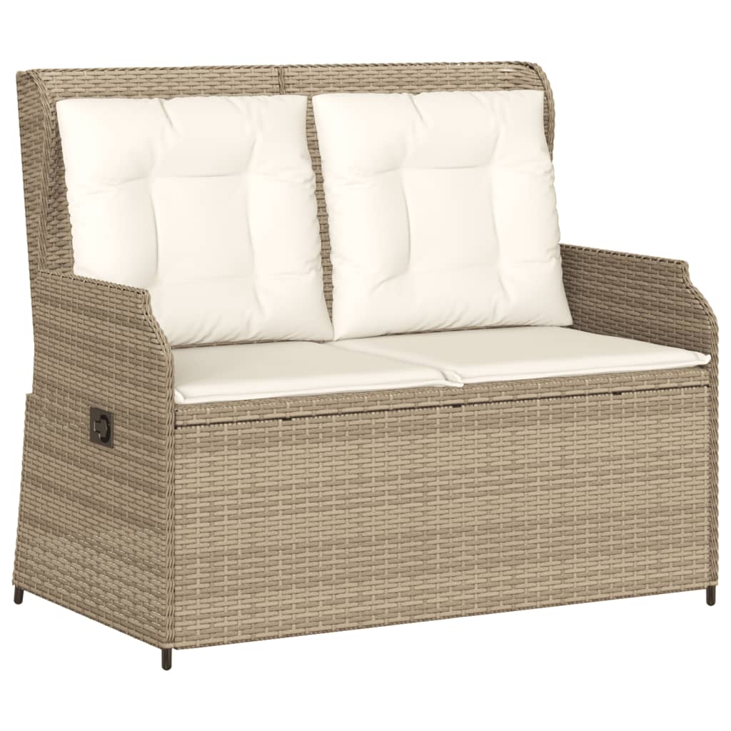 Salon de jardin avec coussins 3 pcs beige résine tressée