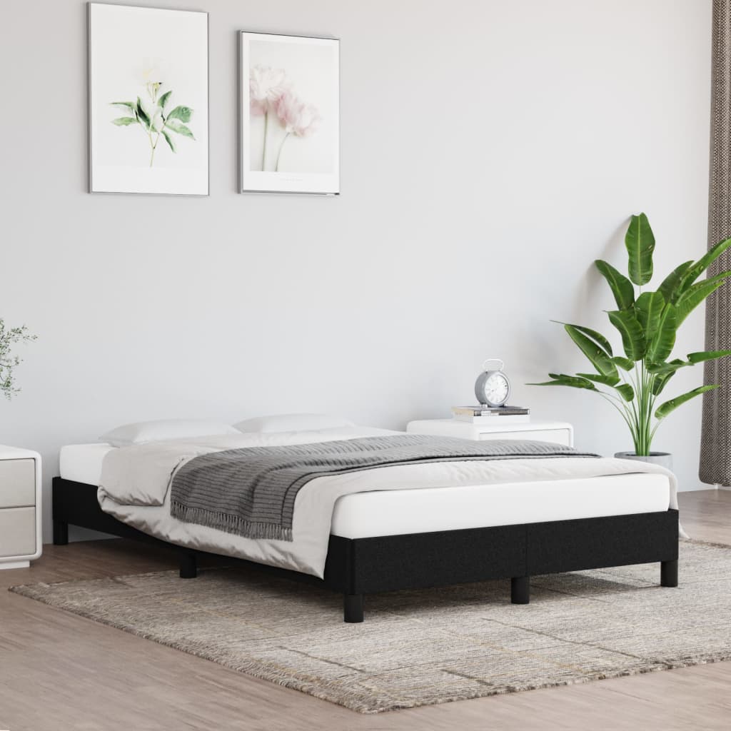 Cadre de lit sans matelas noir 120x190 cm tissu - XIOS