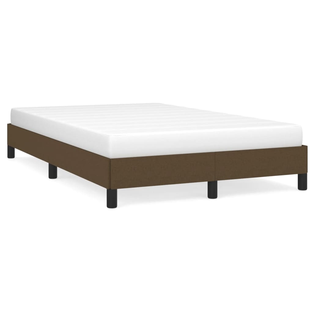 Cadre de lit sans matelas marron foncé 120x190 cm tissu - XIOS