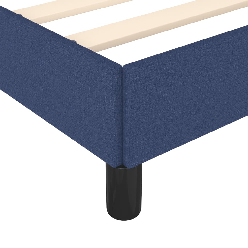 Cadre de lit sans matelas bleu 120x190 cm tissu - XIOS