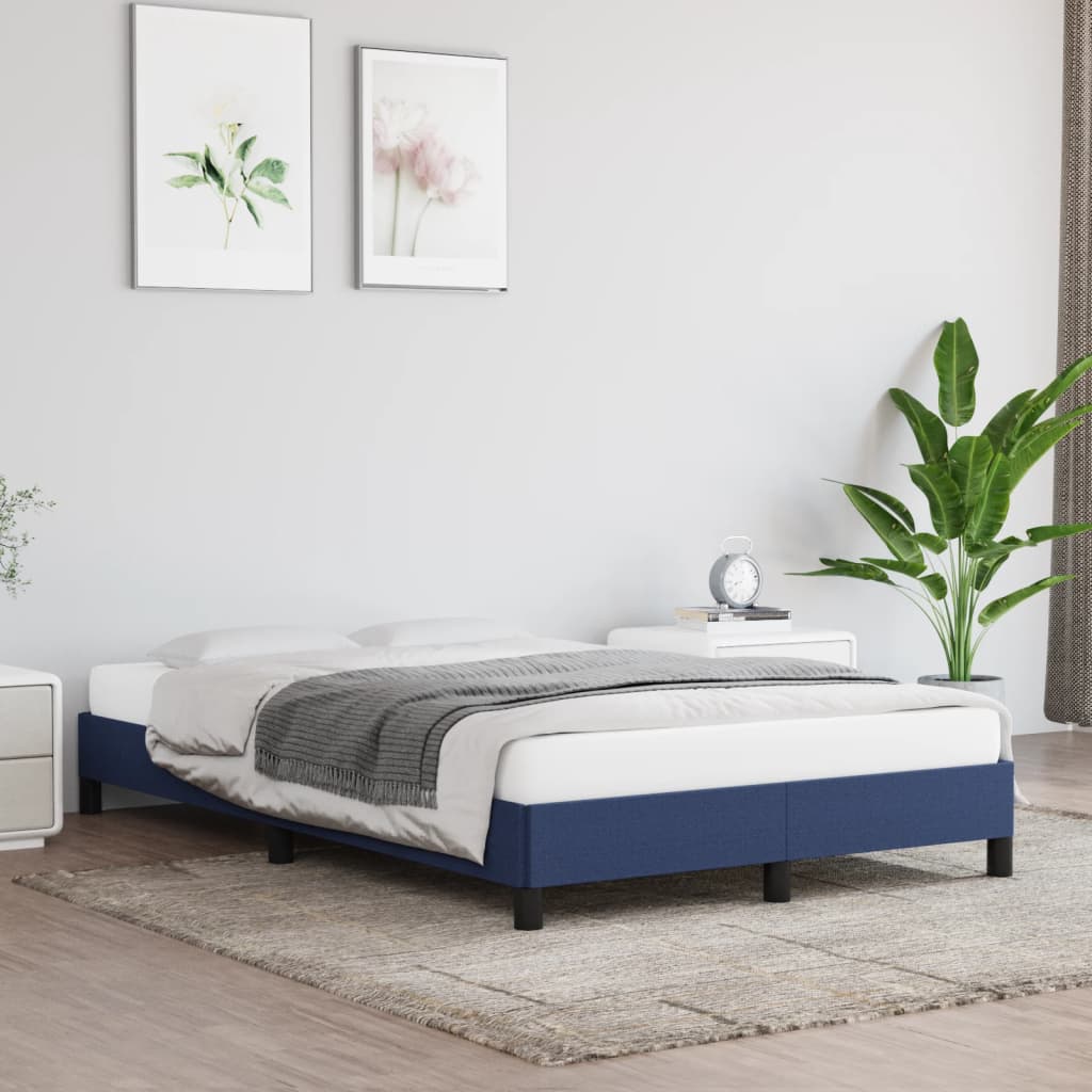 Cadre de lit sans matelas bleu 120x190 cm tissu - XIOS