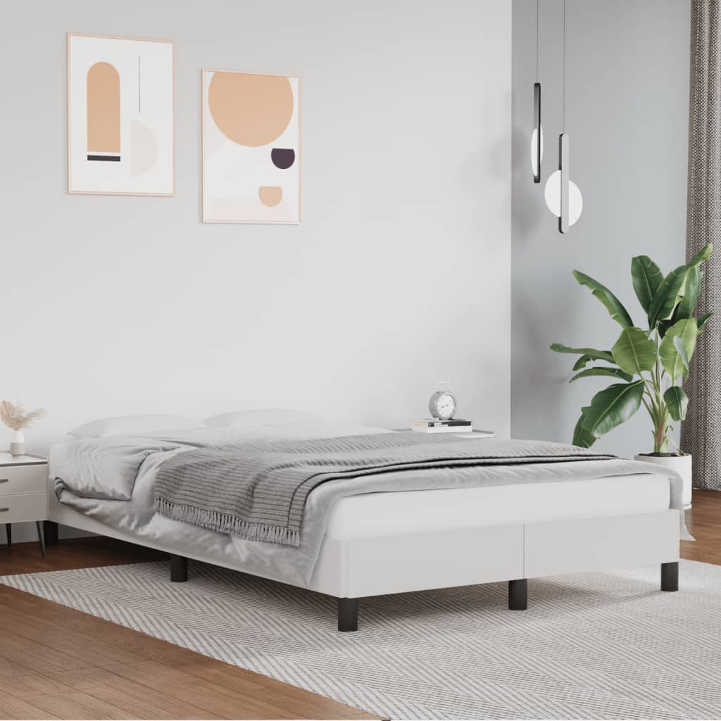 Cadre de lit sans matelas blanc 120x190 cm similicuir - XIOS