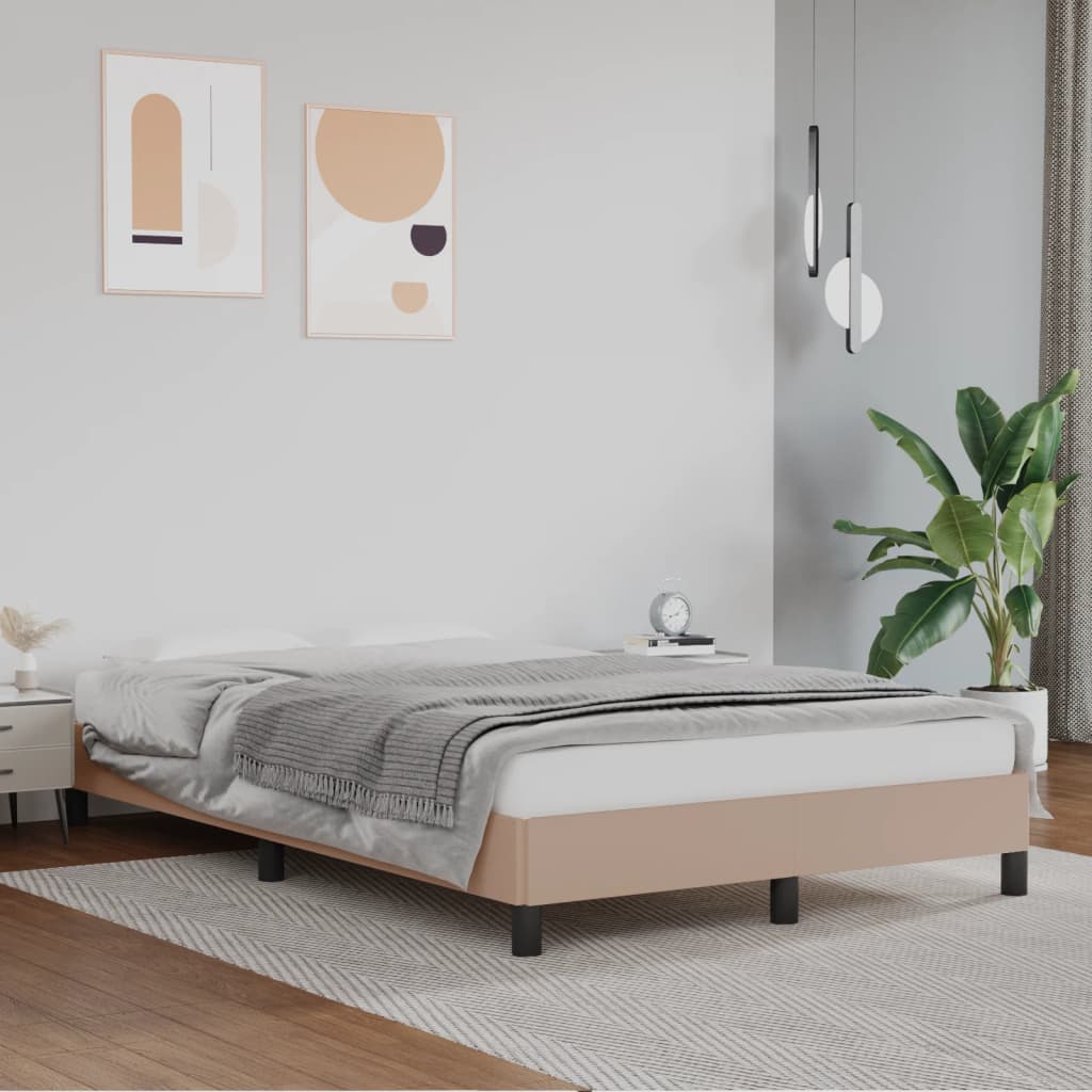 Cadre de lit sans matelas cappuccino 120x190 cm similicuir - XIOS
