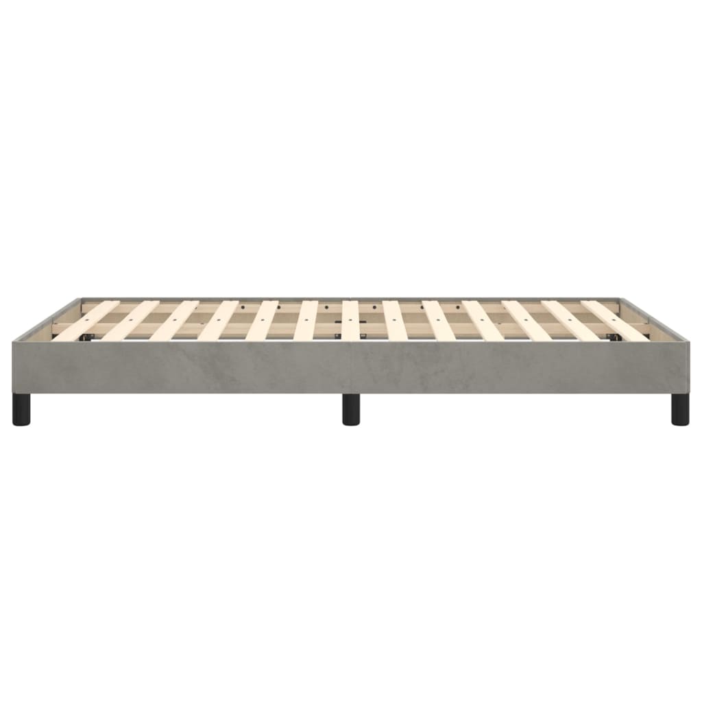 Cadre de lit sans matelas gris clair 120x190 cm velours - XIOS