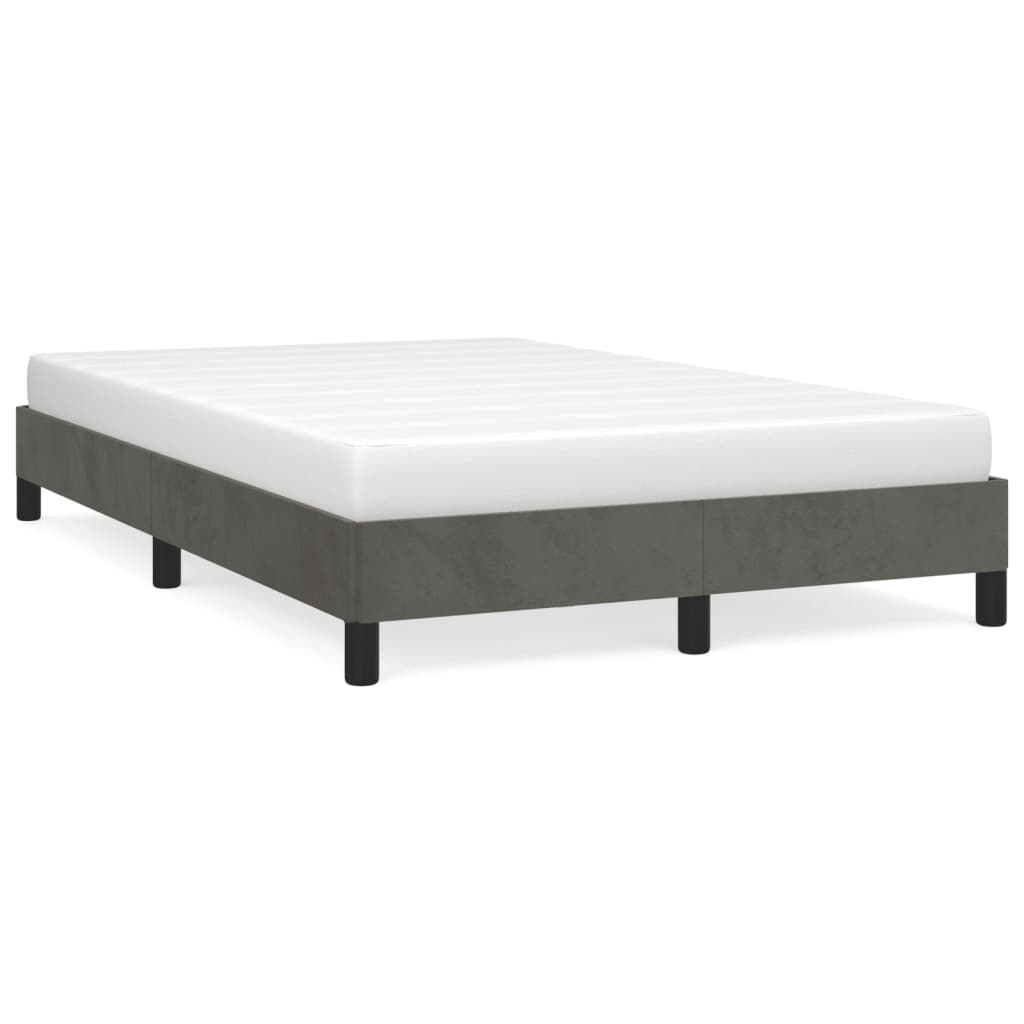 Cadre de lit sans matelas gris foncé 120x190 cm velours - XIOS