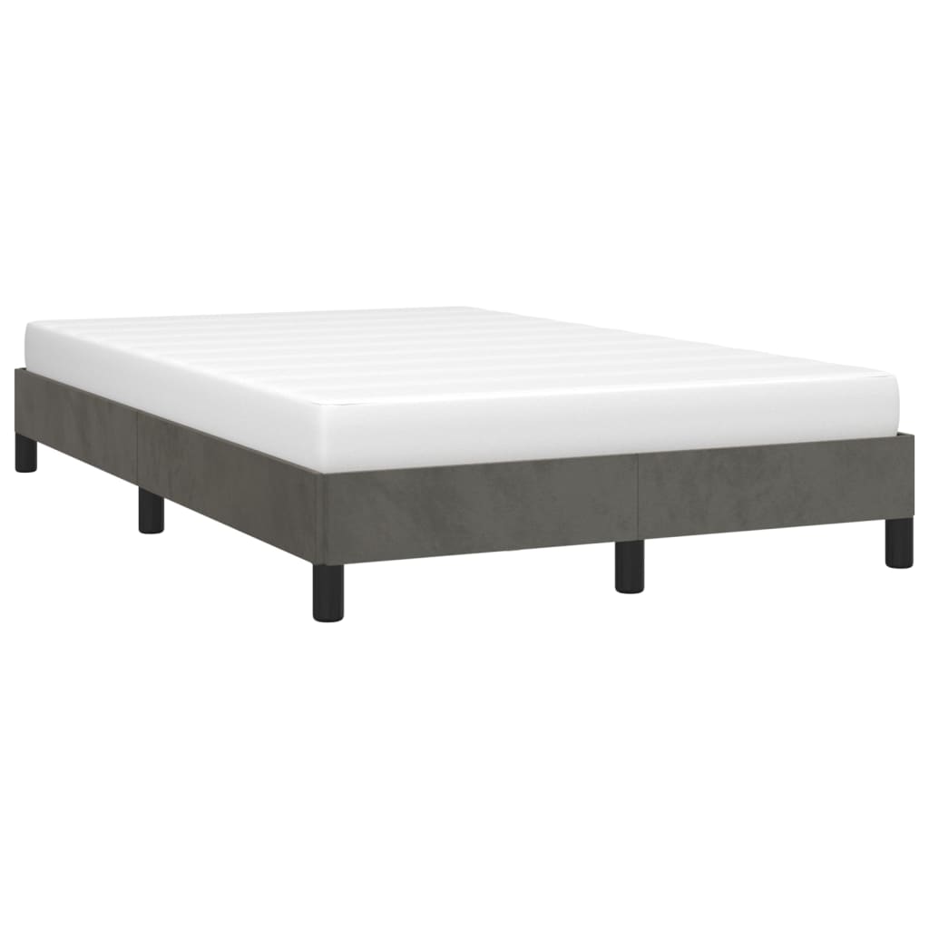Cadre de lit sans matelas gris foncé 120x190 cm velours - XIOS