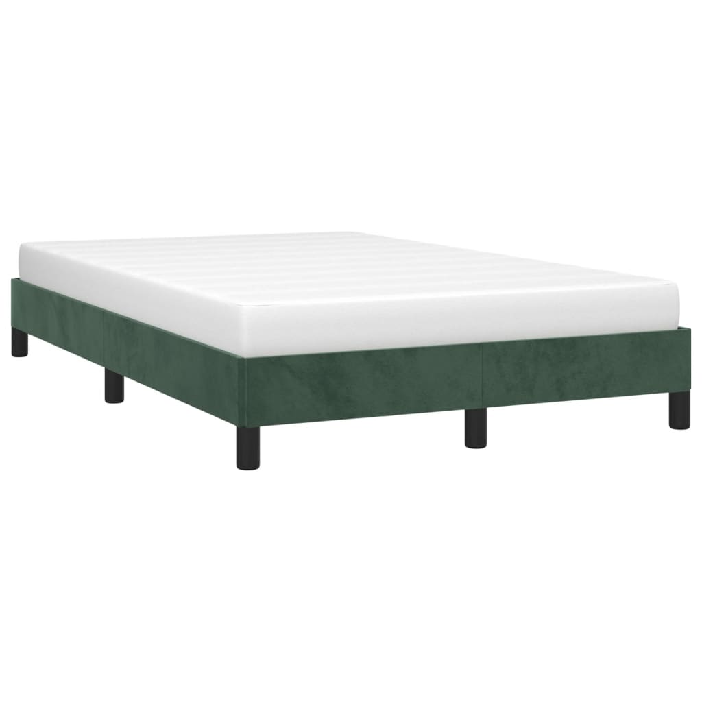 Cadre de lit sans matelas vert foncé 120x190 cm velours - XIOS