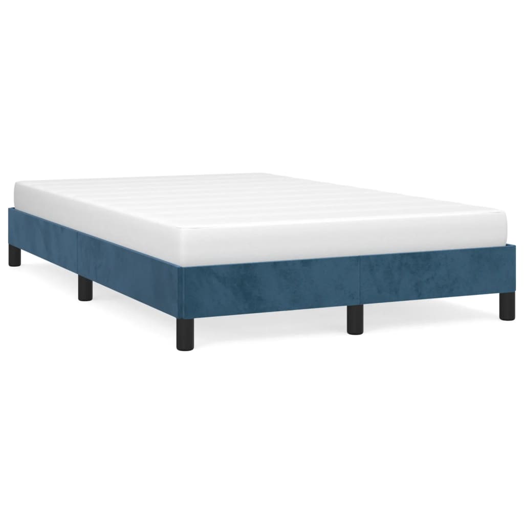 Cadre de lit sans matelas bleu foncé 120x190 cm velours - XIOS