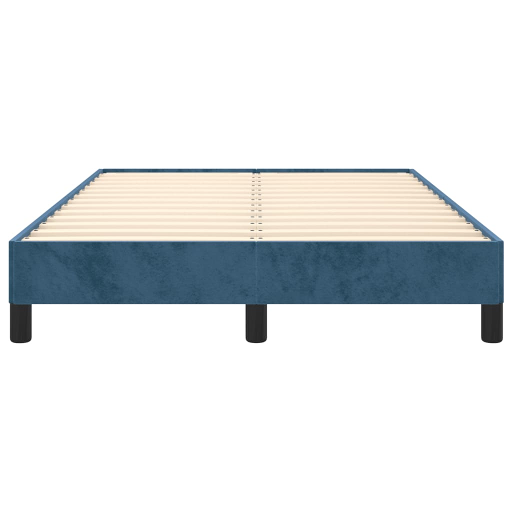 Cadre de lit sans matelas bleu foncé 120x190 cm velours - XIOS