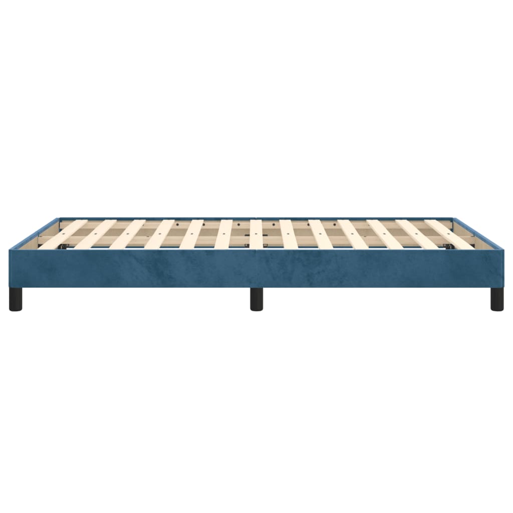 Cadre de lit sans matelas bleu foncé 120x190 cm velours - XIOS