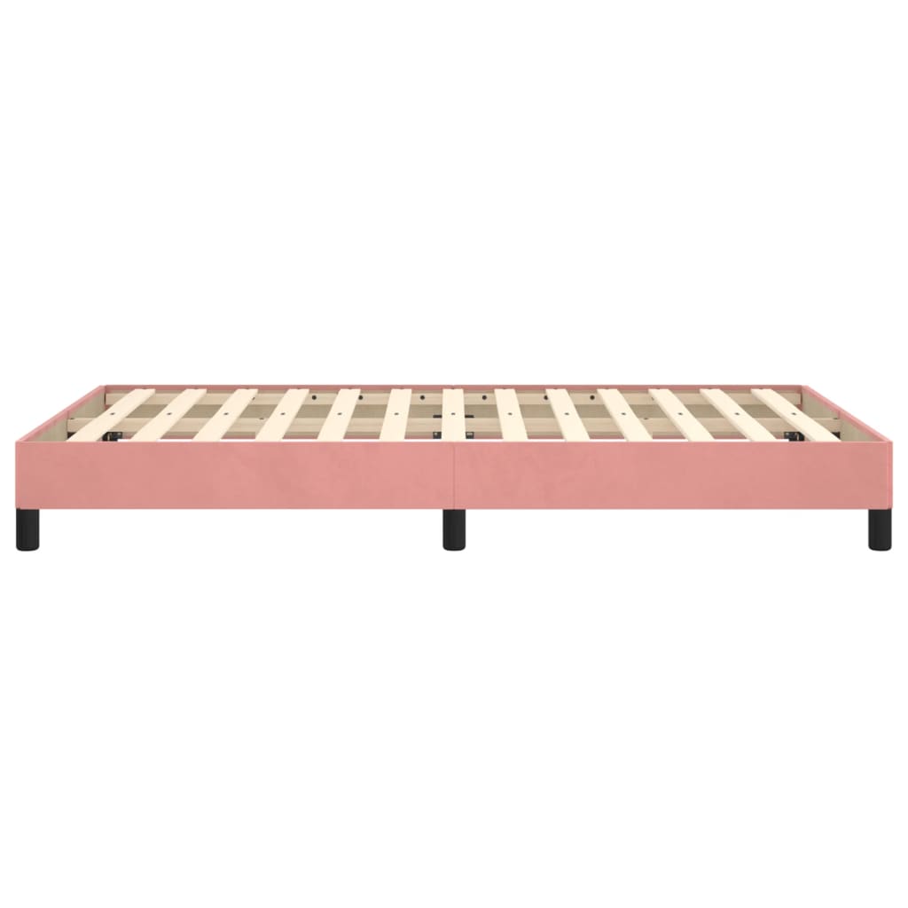 Cadre de lit sans matelas rose 120x190 cm velours - XIOS
