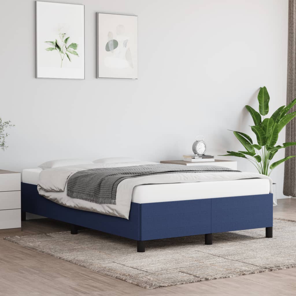Cadre de lit sans matelas bleu 120x190 cm tissu - XIOS