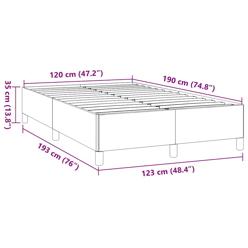 Cadre de lit sans matelas gris foncé 120x190 cm tissu - XIOS