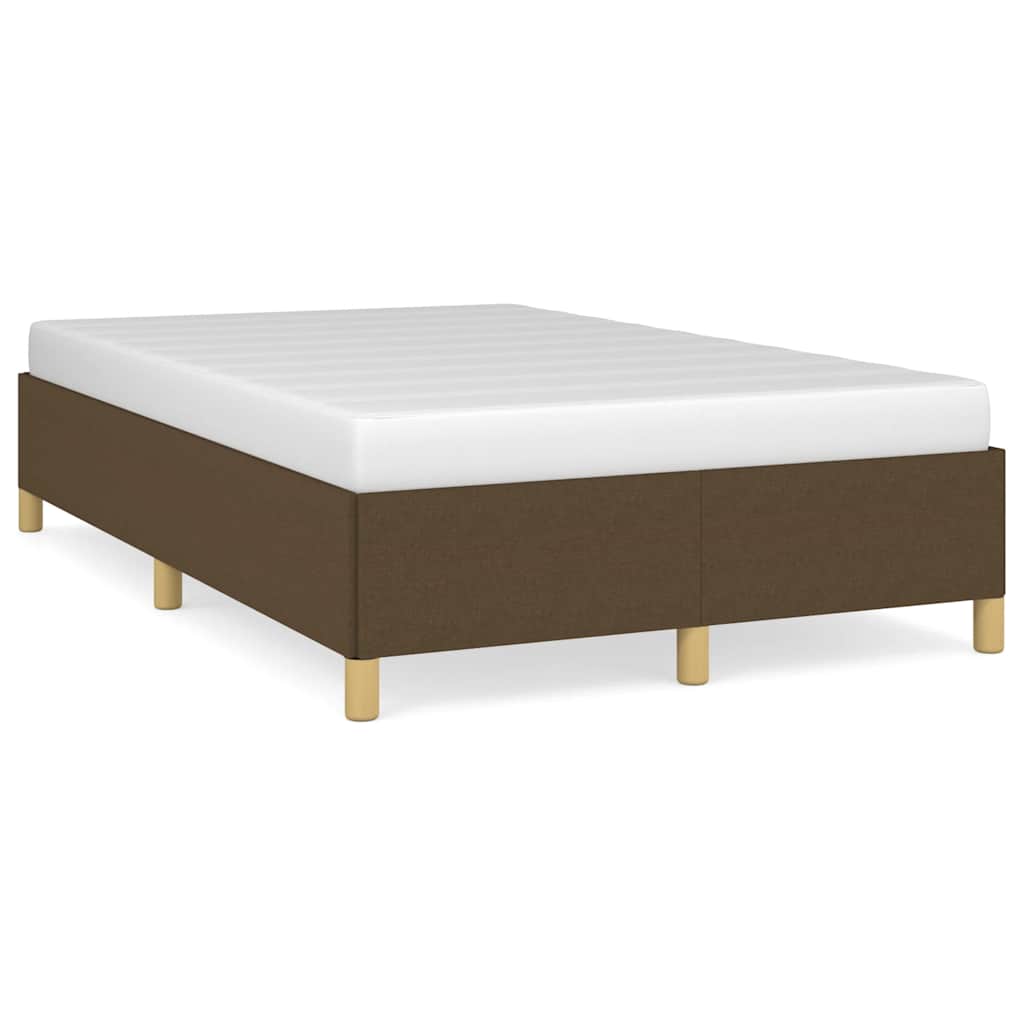 Cadre de lit sans matelas marron foncé 120x190 cm tissu - XIOS