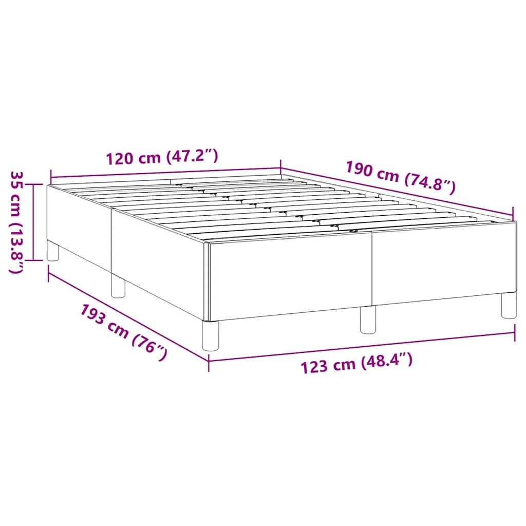 Cadre de lit sans matelas taupe 120x190 cm tissu - XIOS