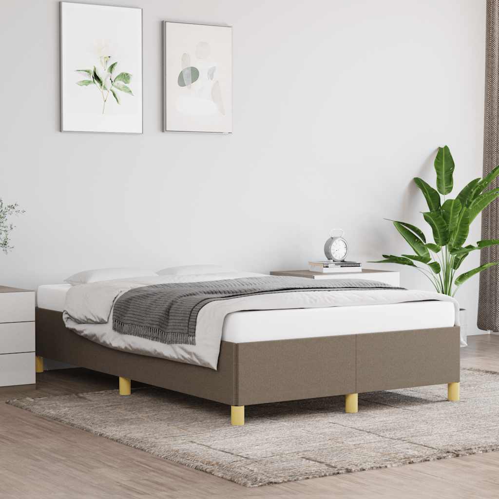 Cadre de lit sans matelas taupe 120x190 cm tissu - XIOS