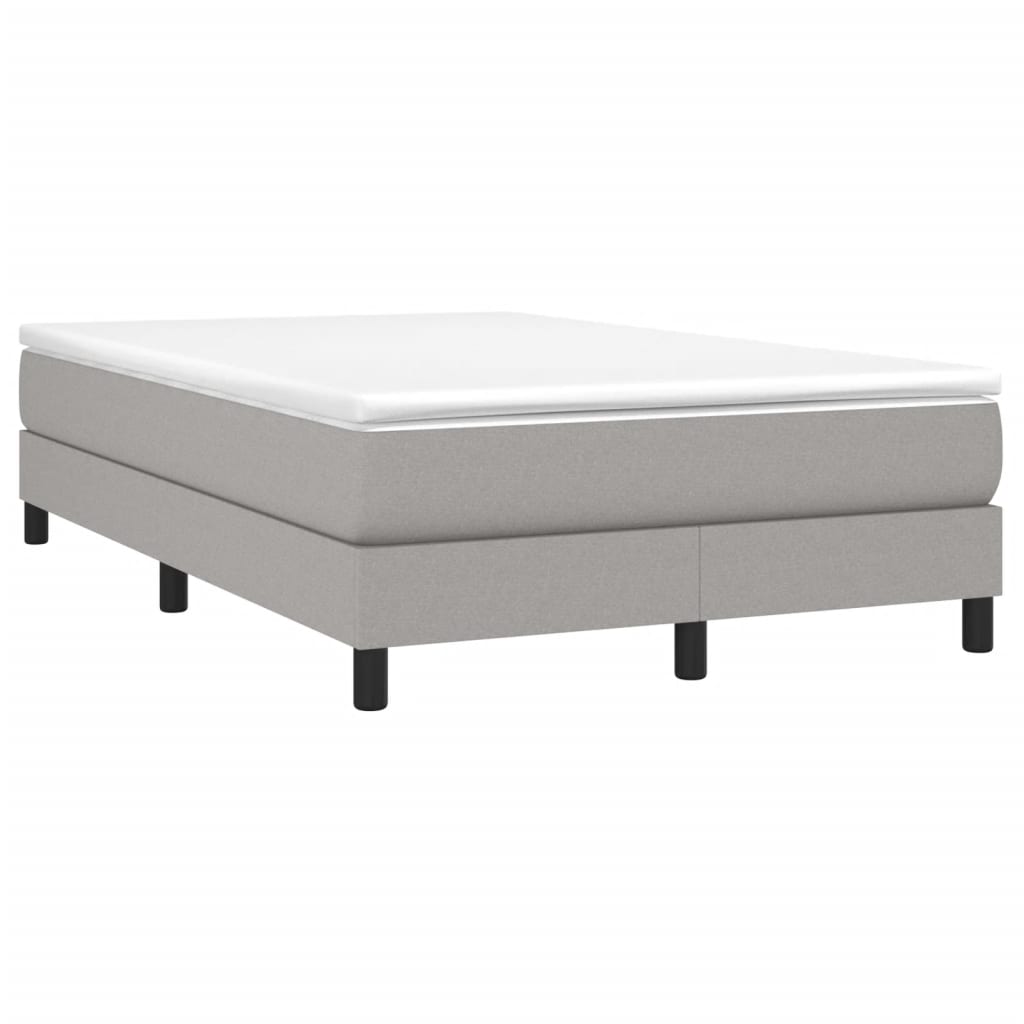 Sommier à lattes de lit et matelas gris clair 120x190 cm tissu - XIOS
