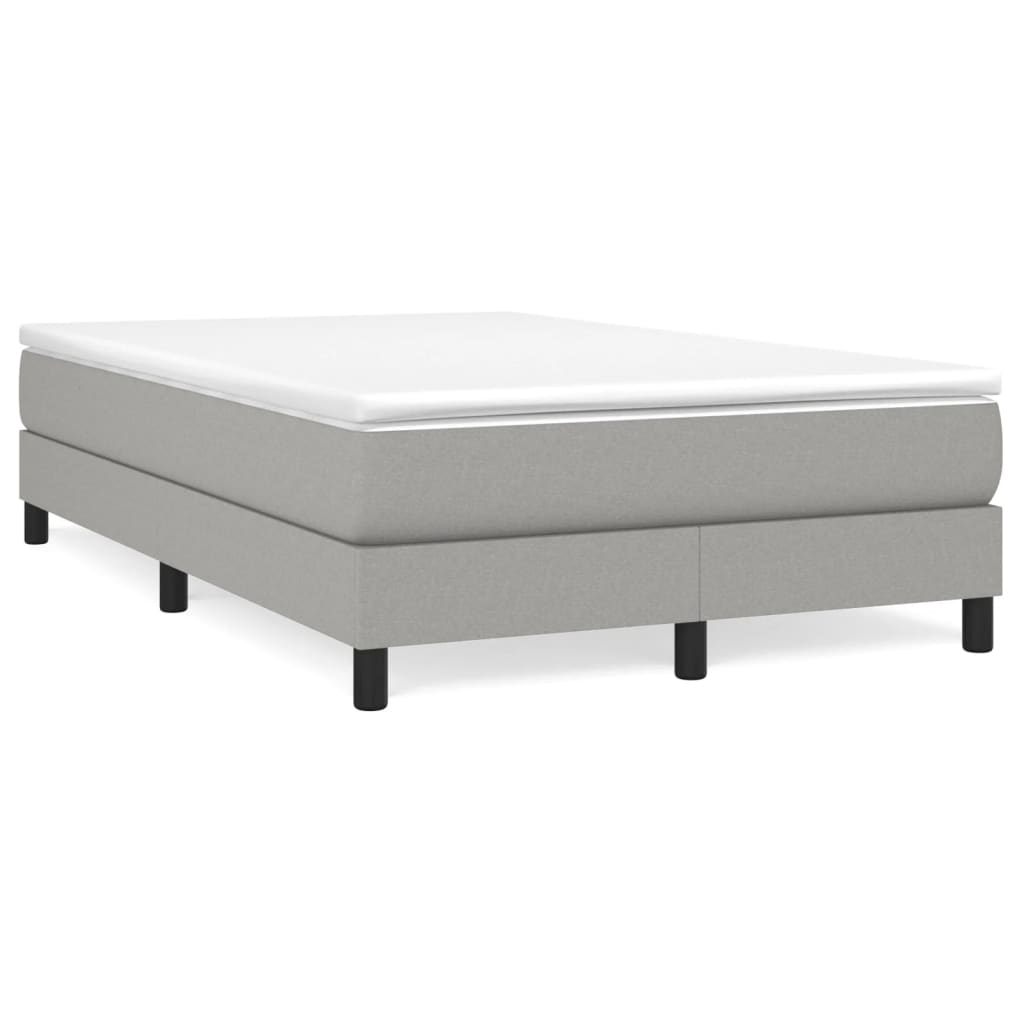 Sommier à lattes de lit et matelas gris clair 120x190 cm tissu - XIOS