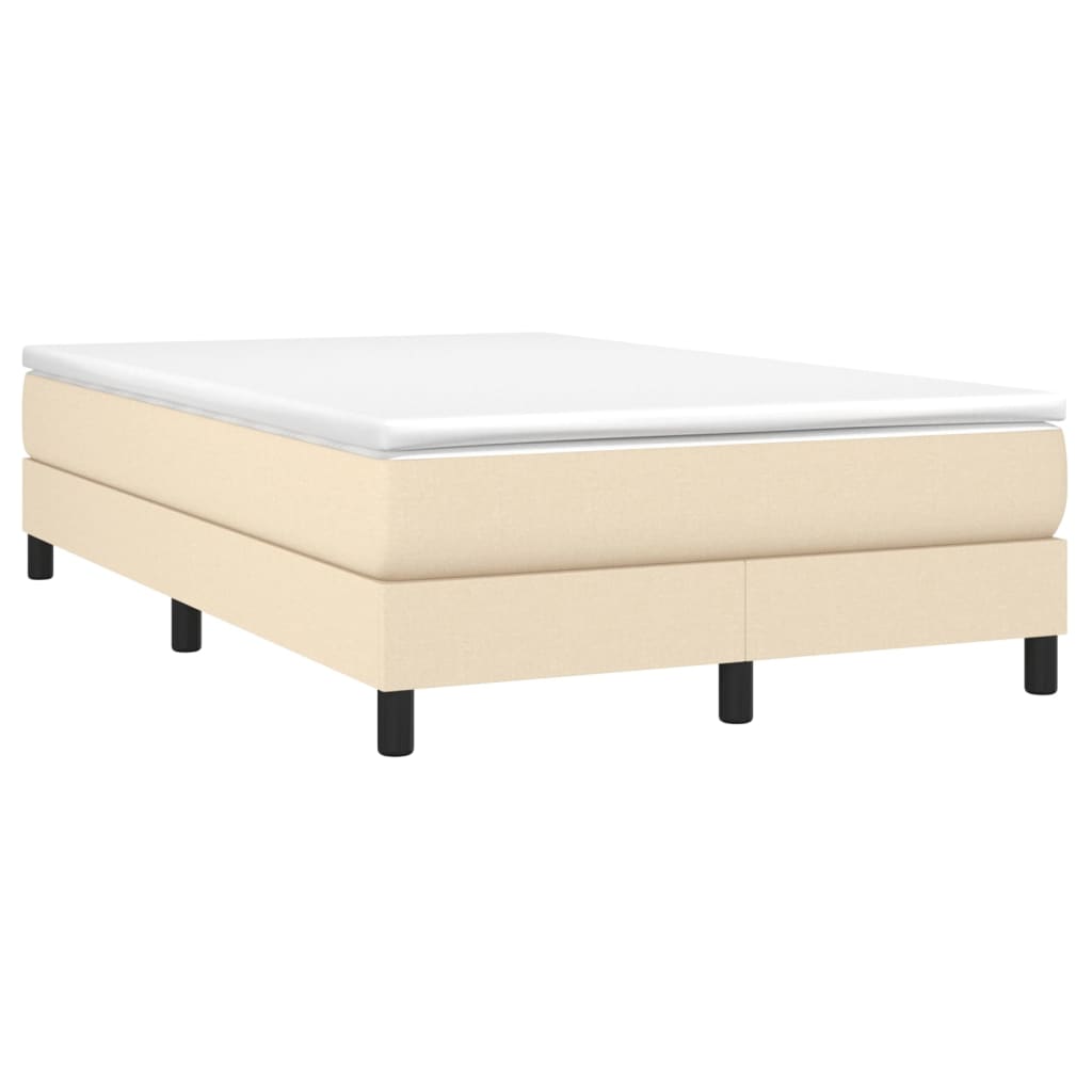 Sommier à lattes de lit avec matelas crème 120x190 cm tissu - XIOS