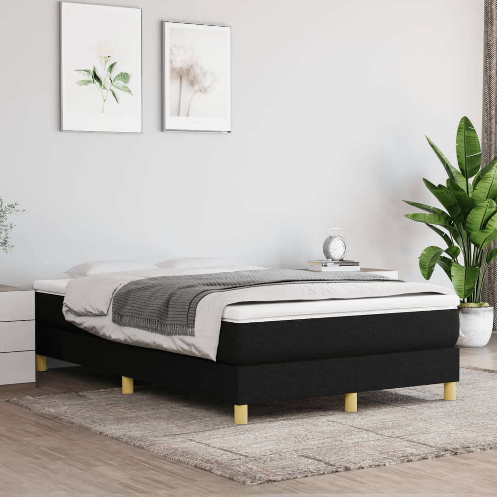 Sommier à lattes de lit avec matelas noir 120x190 cm tissu - XIOS
