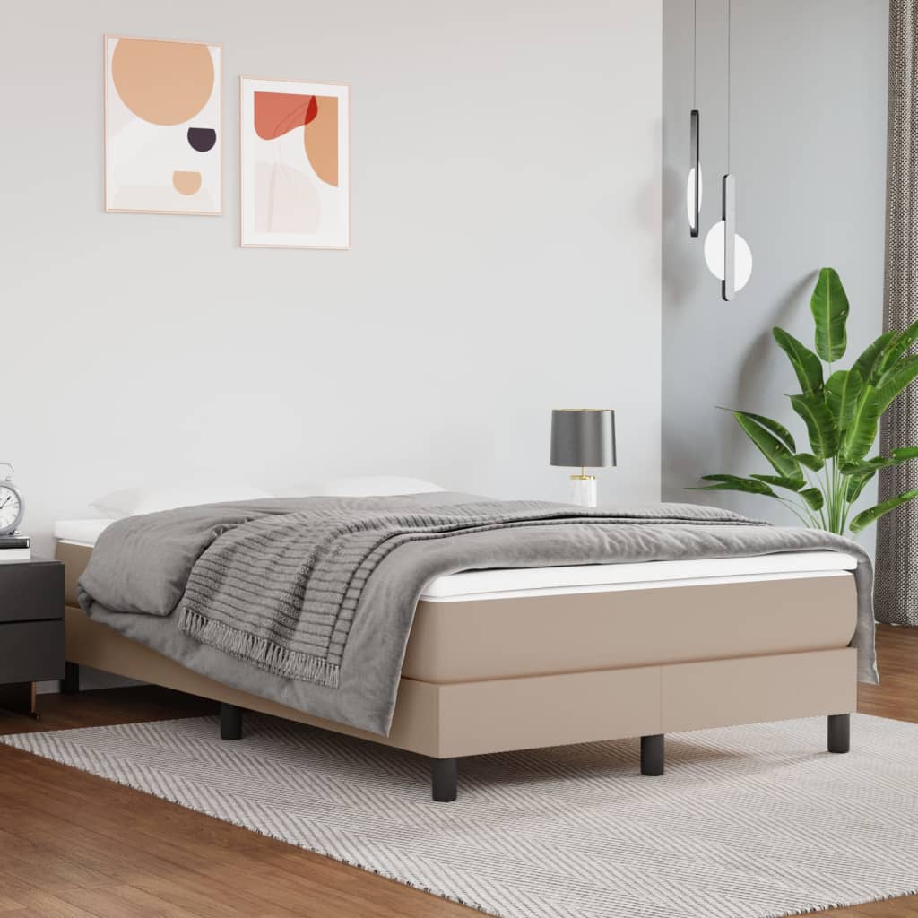 Sommier à lattes de lit matelas cappuccino 120x190cm similicuir - XIOS