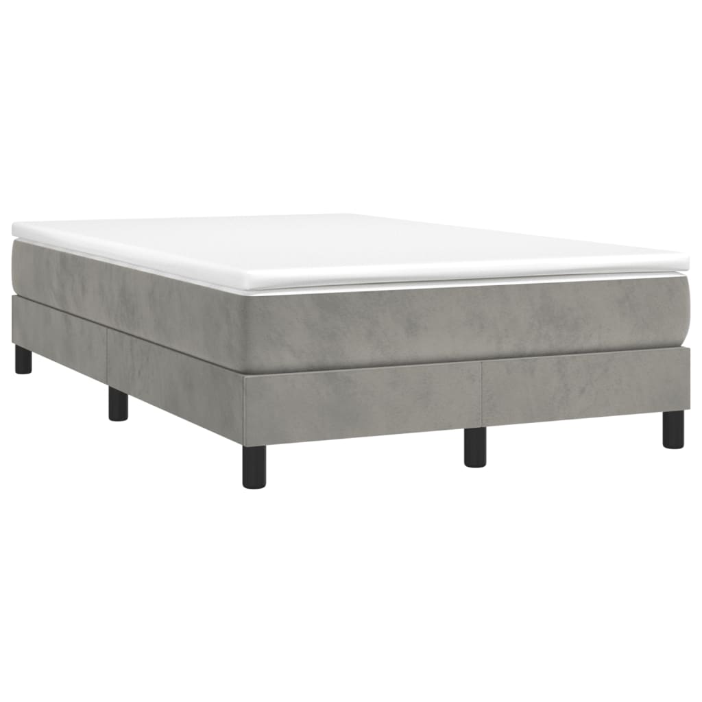 Sommier à lattes de lit et matelas gris clair 120x190cm velours - XIOS