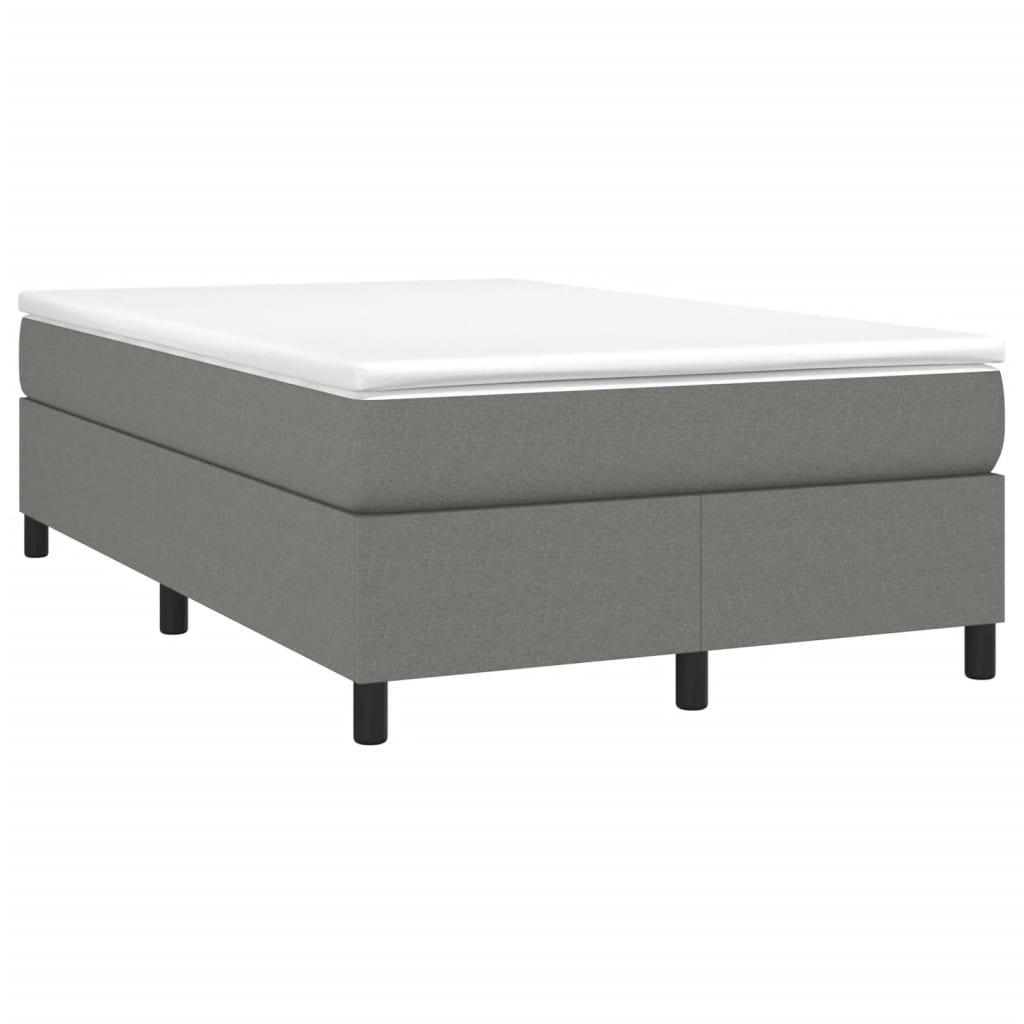 Sommier à lattes de lit avec matelas gris foncé 120x190cm tissu - XIOS