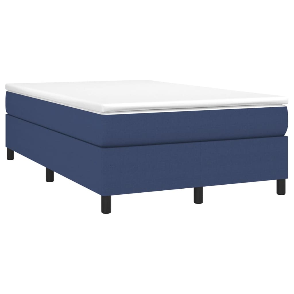 Sommier à lattes de lit avec matelas bleu 120x190 cm tissu - XIOS