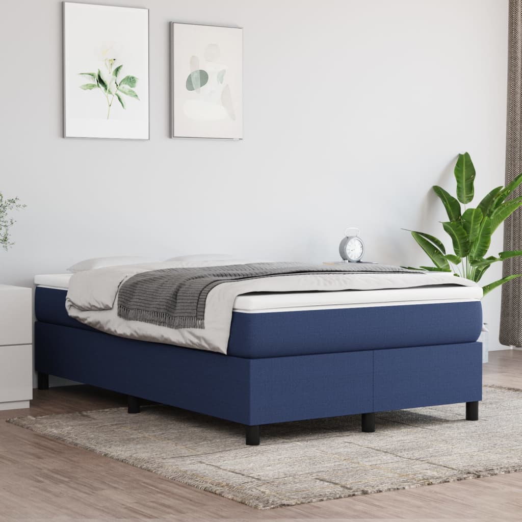 Sommier à lattes de lit avec matelas bleu 120x190 cm tissu - XIOS