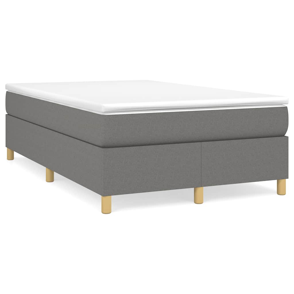 Sommier à lattes de lit avec matelas gris foncé 120x190cm tissu - XIOS
