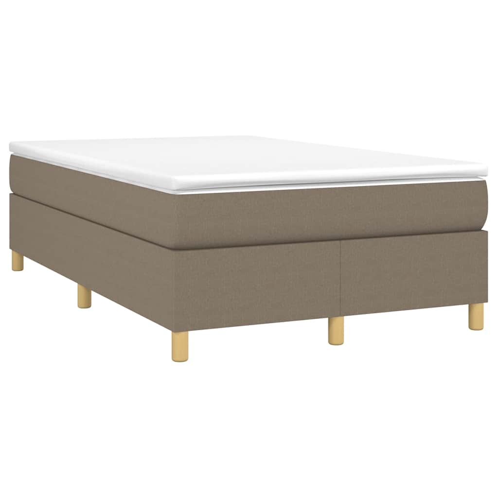 Sommier à lattes de lit avec matelas taupe 120x190 cm tissu - XIOS