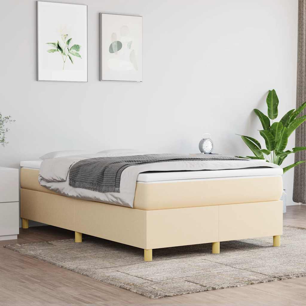 Sommier à lattes de lit avec matelas crème 120x190 cm tissu - XIOS