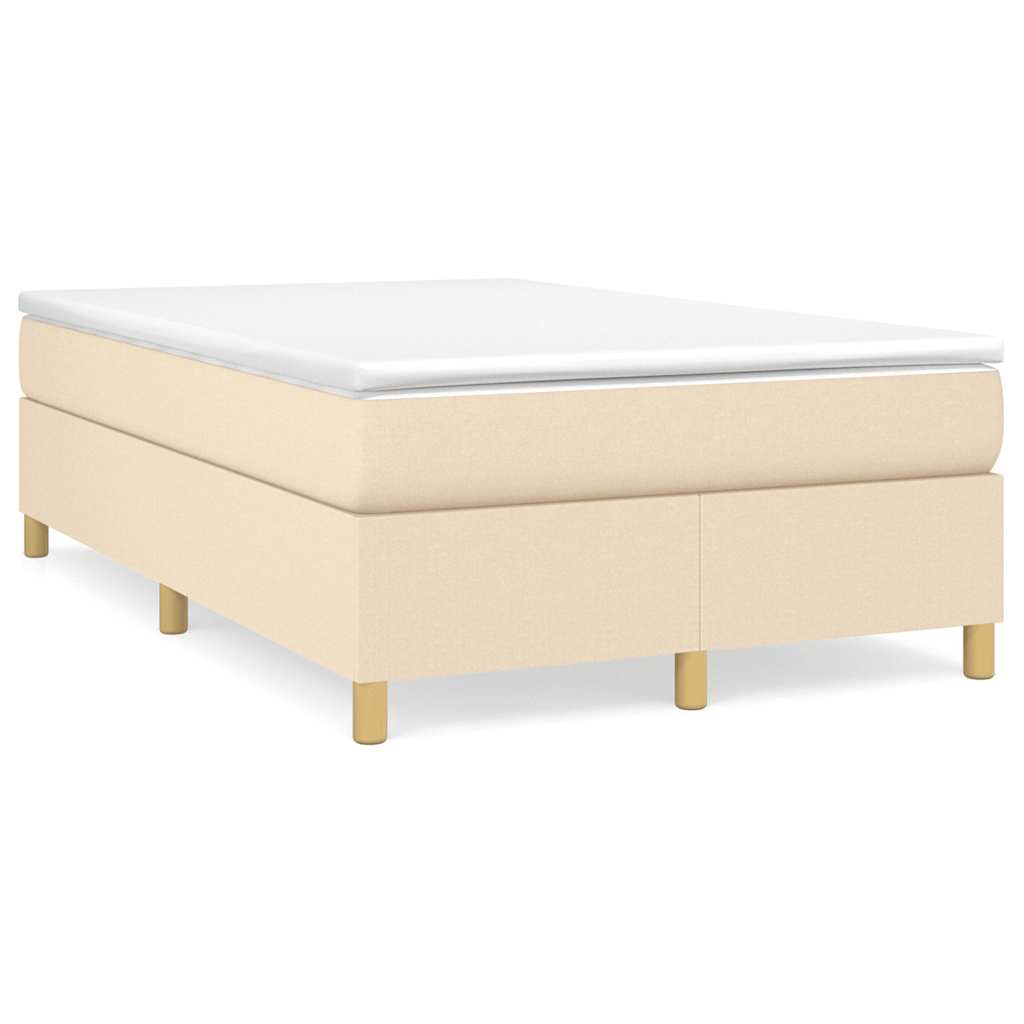 Sommier à lattes de lit avec matelas crème 120x190 cm tissu - XIOS