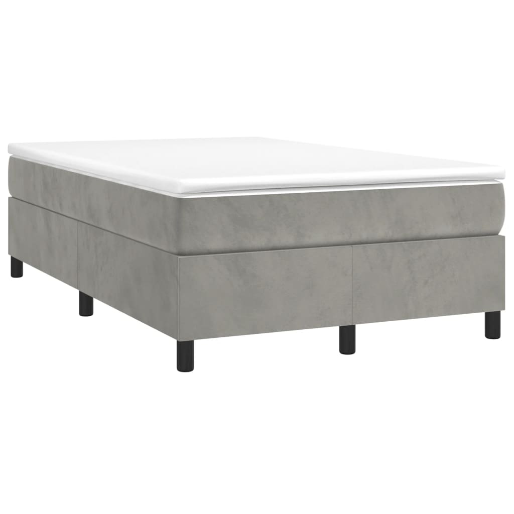 Sommier à lattes de lit et matelas gris clair 120x190cm velours - XIOS